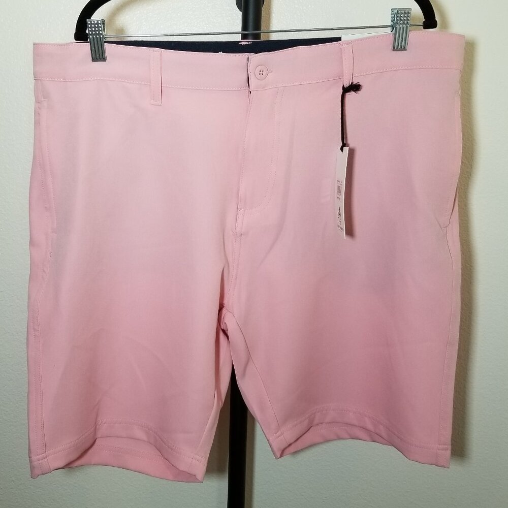 Rugby University Mens Tech Utility Short Size 38 Pink Active Sporty Stretch NWT